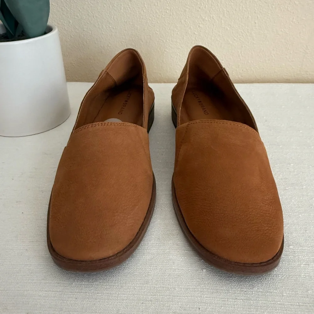 Lucky Brand Harping Brown Tan Nubuck Two Way Casual Flats - Picture 5 of 13